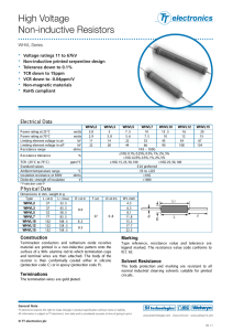 High Voltage Non-inductive Resistors