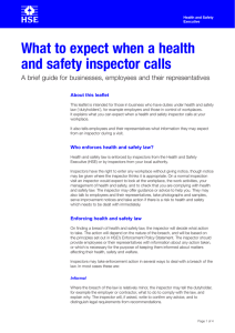What to expect when a health and safety inspector calls