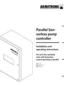 Parallel Sen- sorless pump controller