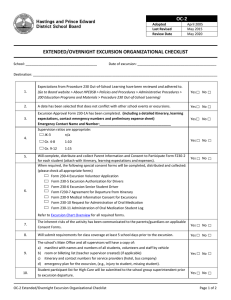 extended/overnight excursion organizational checklist oc-2