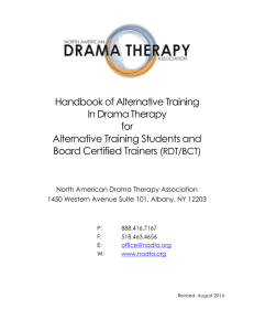 Alternative Training Manual - North American Drama Therapy