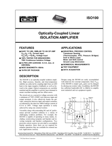 Optically-Coupled Linear ISOLATION AMPLIFIER ISO100