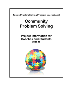 Community Problem Solving - Ohio Future Problem Solving Program