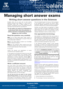 Managing short answer exams