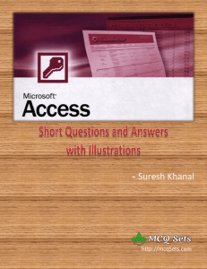 Microsoft Access Short Questions and Answers