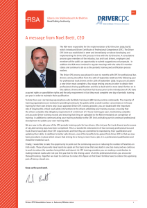 A message from Noel Brett, CEO