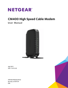CM400 High Speed Cable Modem User Manual