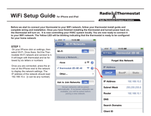 Wifi Setup Guide - Radio Thermostat