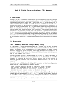 Lab 5: Digital Communication – FSK Modem 1 Overview