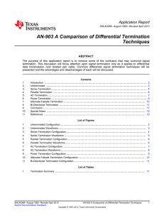 AN-903 A Comparison of Differential Termination Techniques (Rev. B)