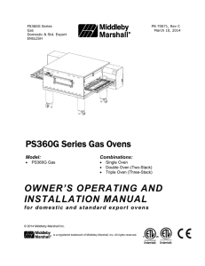 PS360G Series Gas Ovens OWNER`S OPERATING AND