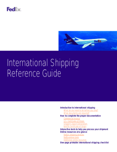 International Shipping Reference Guide