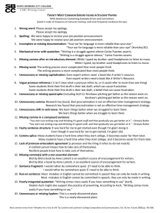 Twenty Most Common Errors Found in Student Papers