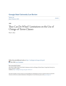 Limitations on the Use of Change-of-Terms Clauses