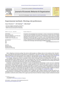 Experimental methods: Eliciting risk preferences