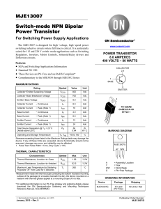 MJE13007 - Switch-mode NPN Bipolar Power Transistor For