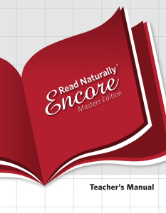 Read Naturally Encore Teacher`s Manual