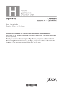 Higher Chemistry Specimen Question Paper