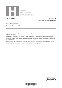 Higher Physics Specimen Question Paper