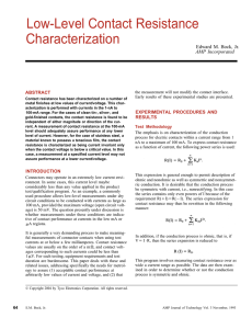 Low-Level Contact Resistance Characterization