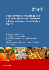 Code of Practice for handling fresh fruit and vegetables