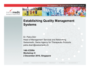Establishing Quality Management Systems