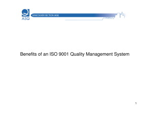 Benefits of an ISO 9001 Quality Management System