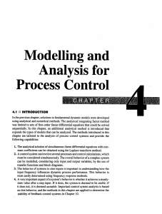 Modelling and Analysis for Process Control