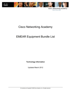 Cisco Networking Academy EMEAR Equipment Bundle List