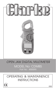 CDM85 Open Jaw Digital Multimeter Manual