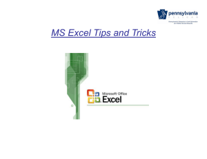 MS Excel Tips and Tricks
