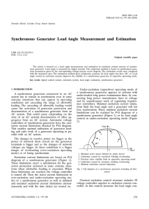 Synchronous Generator Load Angle Measurement and Estimation