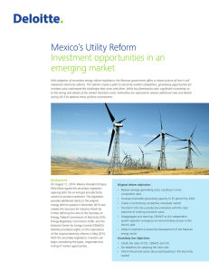 Mexico`s Utility Reform Investment opportunities in an