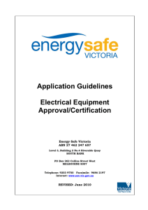 Application Guidelines Electrical Equipment Approval/Certification