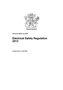 Electrical Safety Regulation 2013