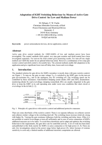 Adaptation of IGBT Switching Behaviour by Means of Active Gate