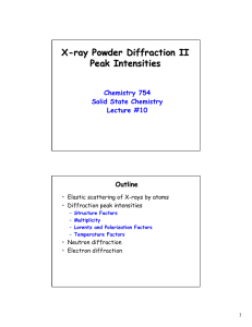 X-ray Powder Diffraction II Peak Intensities