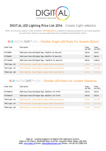 DIGIT.AL LED Lighting Price List 2016