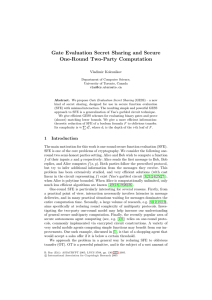 Gate Evaluation Secret Sharing and Secure One-Round Two