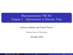Macroeconomics TSE M1 Chapter 1 - Optimization in Discrete