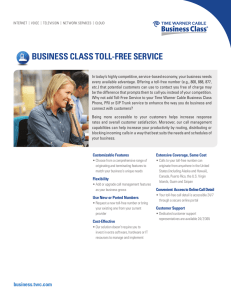 BUSINESS CLASS TOLL-FREE SERVICE