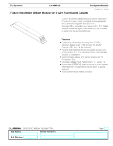 Fixture Mountable Ballast Module for 3-wire Fluorescent