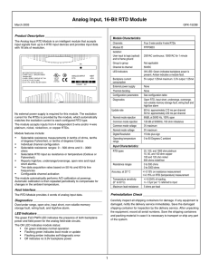 RTD Input Module, IC200ALG620 GFK-1523B