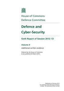 Defence and Cyber-Security - Publications.parliament.uk