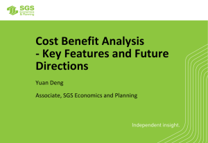 Cost Benefit Analysis - Key Features and Future Directions