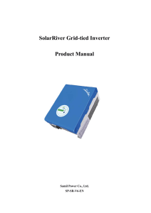 SolarRiver Grid-tied Inverter Product Manual