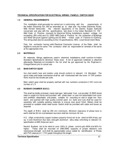 technical specification for electrical wiring / panels