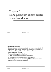 Chapter 6 Nonequilibrium excess carrier in semiconductor