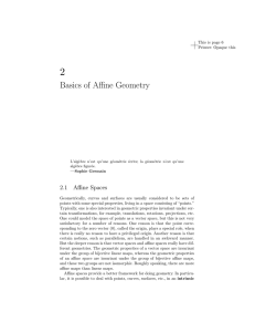 Basics of Affine Geometry