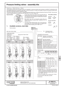 Pressure limiting valves